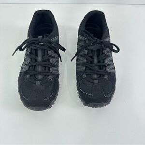 Skechers Compulsions Black Women's Athletic Shoes Size 6.5 Lace Up Deep Tread